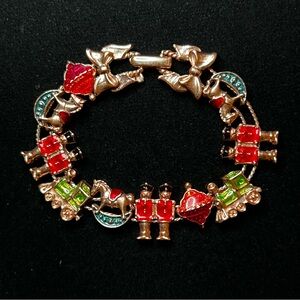 Avon Vintage Christmas Sliding Charm Bracelet